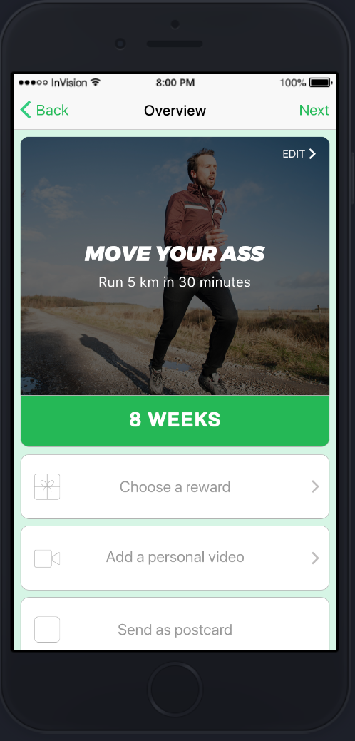 Give a Nudge personalised challenge overview