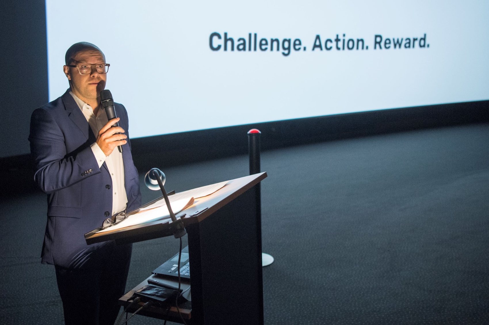 Dennis speaking at the launch